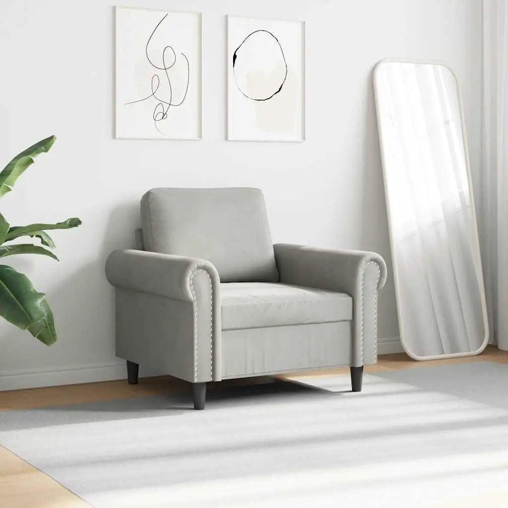 Sofa Chair Velvet 60cm Grey