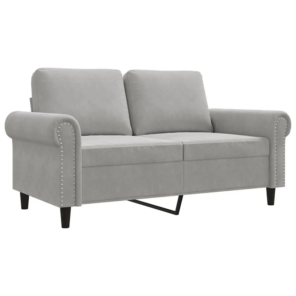 2-Seater Sofa Velvet 120cm Grey Modern Couch