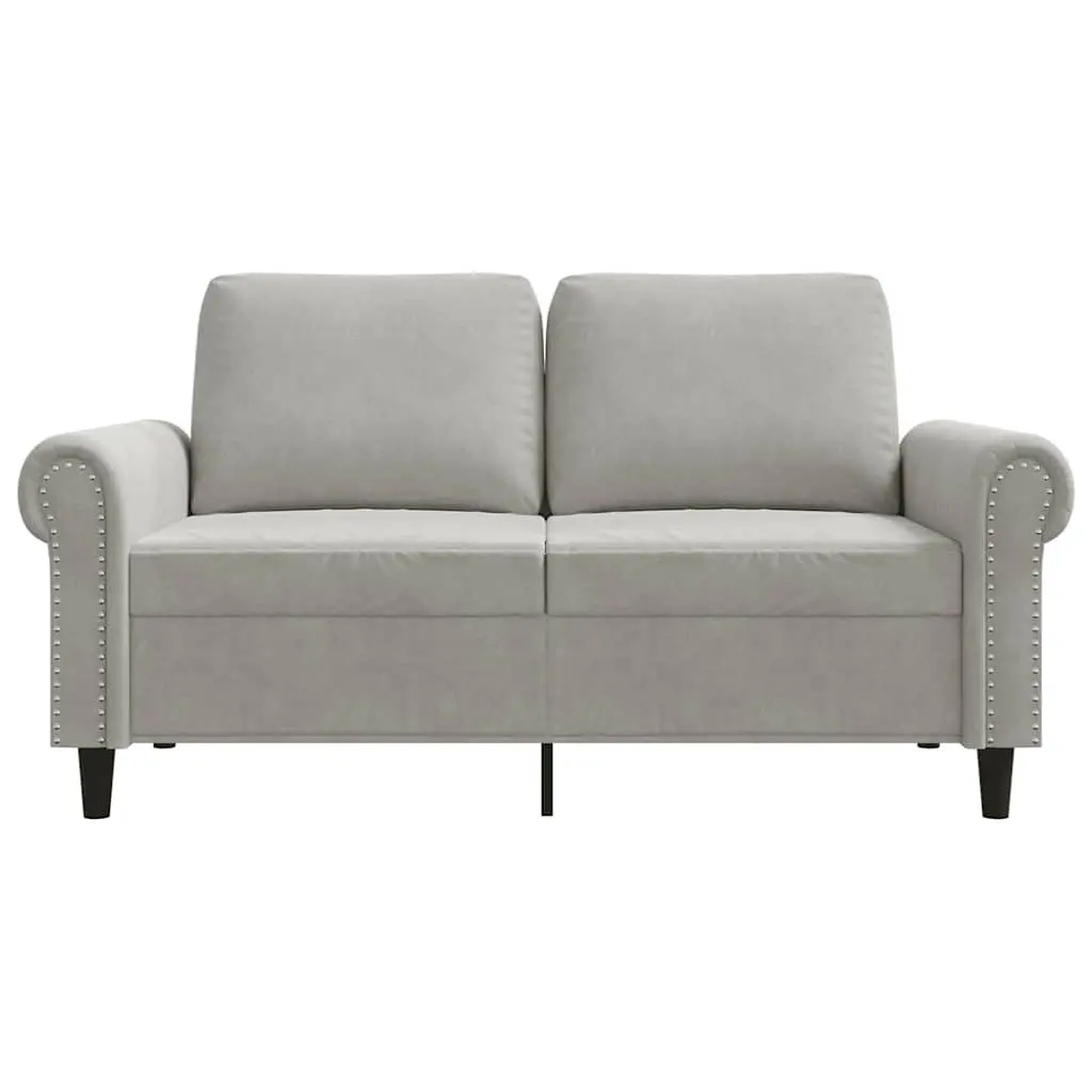 2-Seater Sofa Velvet 120cm Grey Modern Couch