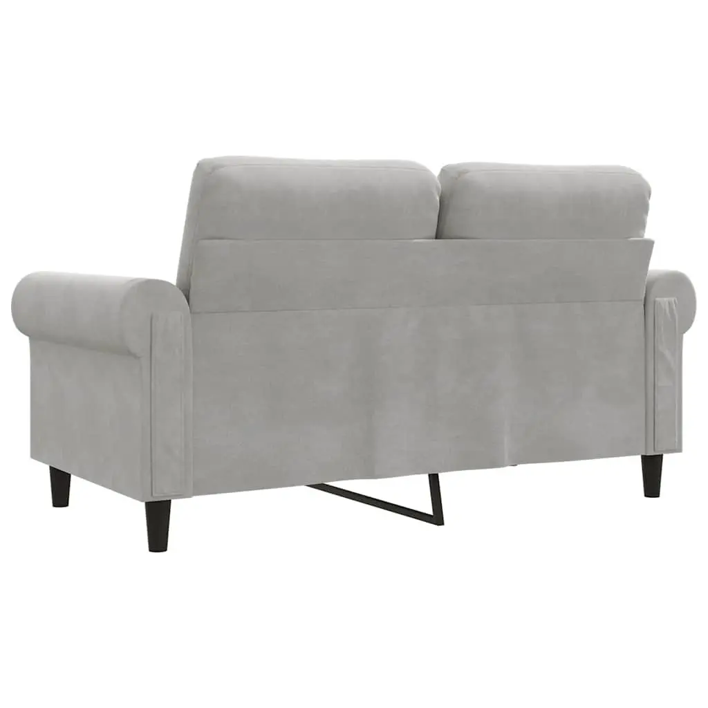 2-Seater Sofa Velvet 120cm Grey Modern Couch