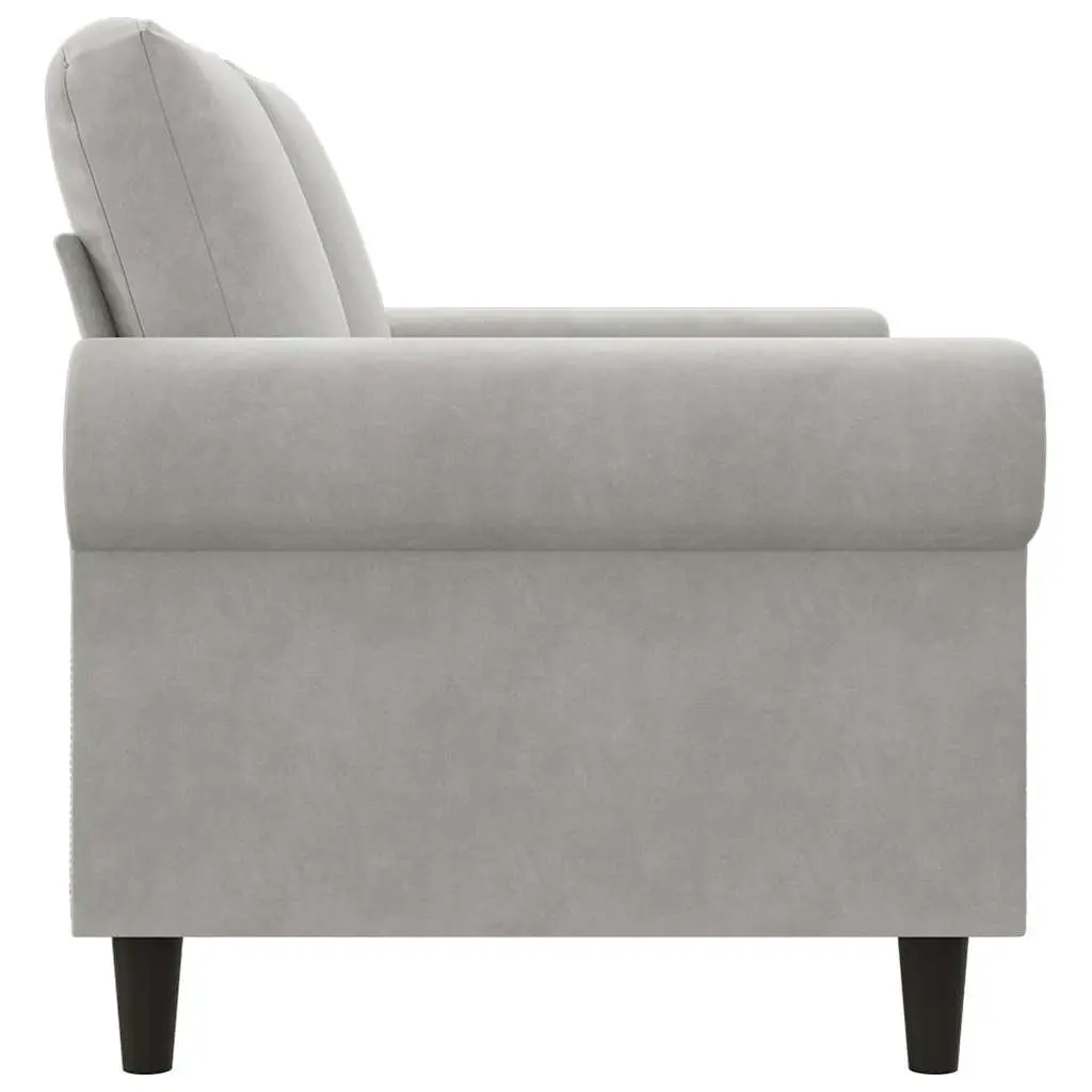 2-Seater Sofa Velvet 120cm Grey Modern Couch