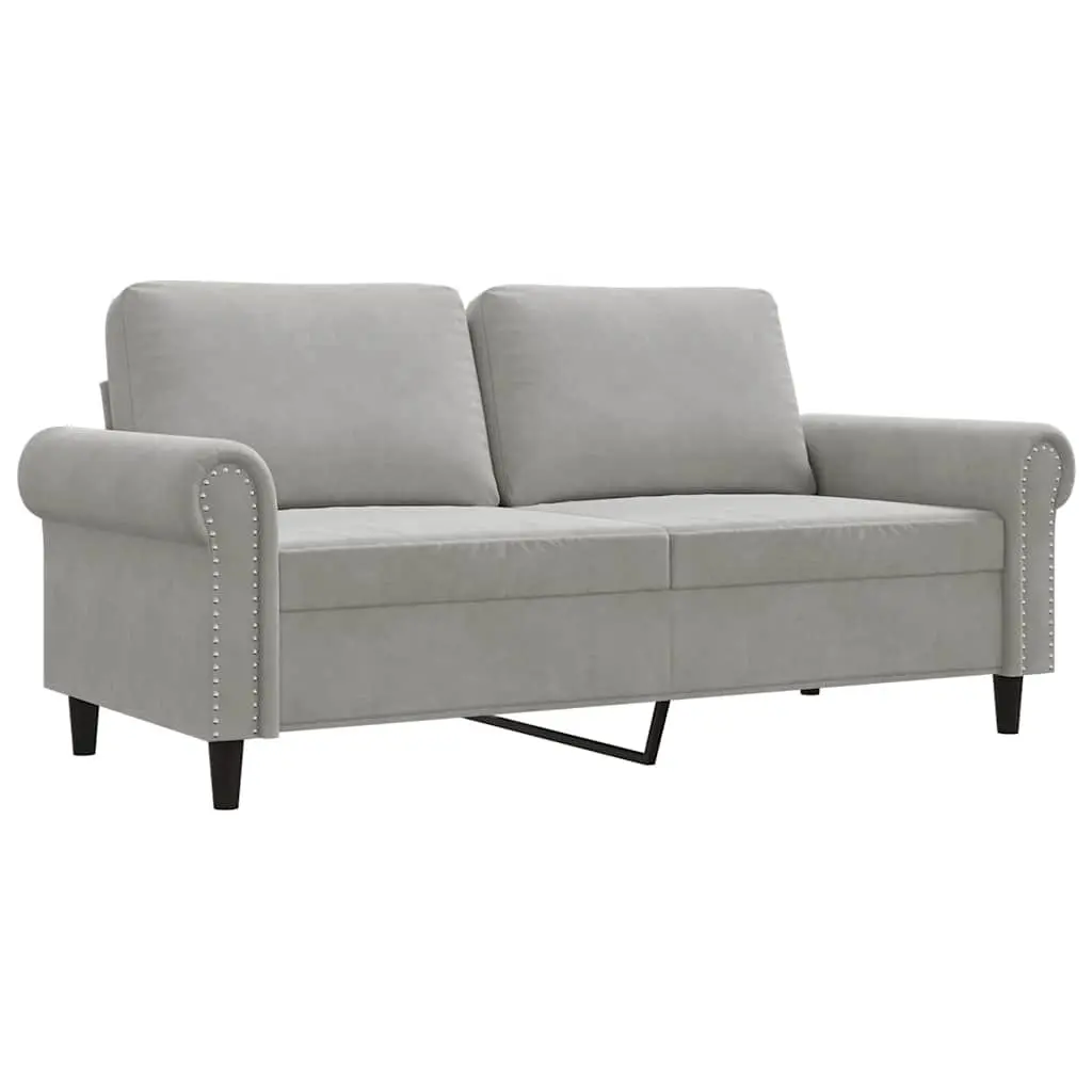 2-Seater Sofa Velvet 140cm Grey