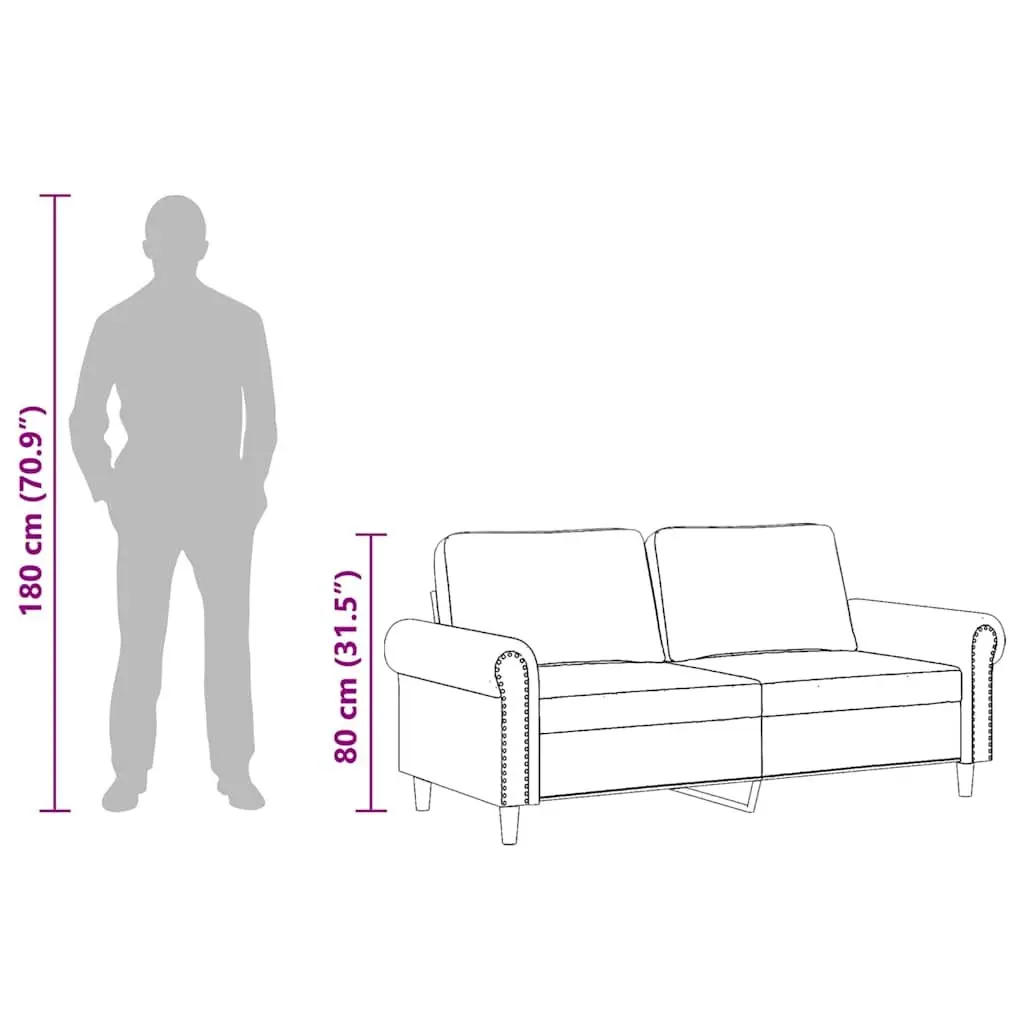 2-Seater Sofa Velvet 140cm Grey