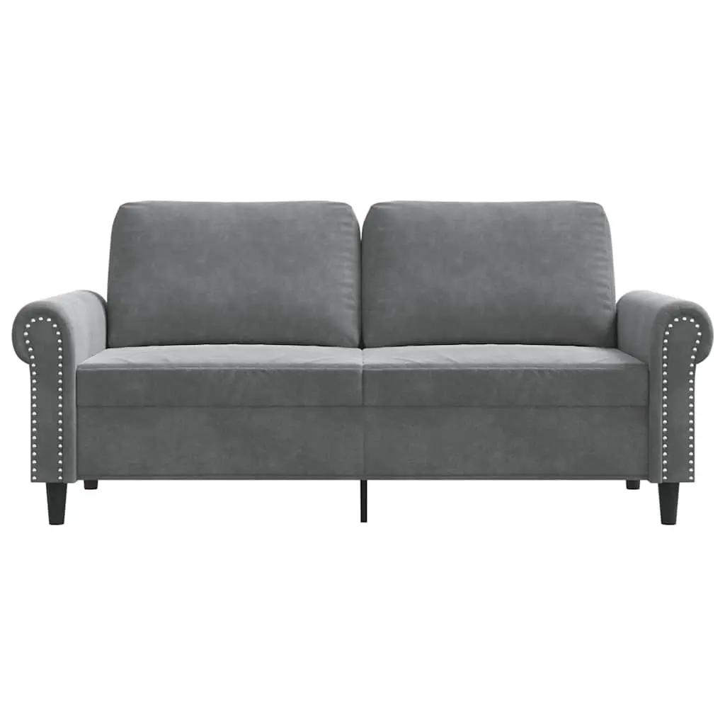 2-Seater Sofa Velvet 140cm Grey Modern Couch
