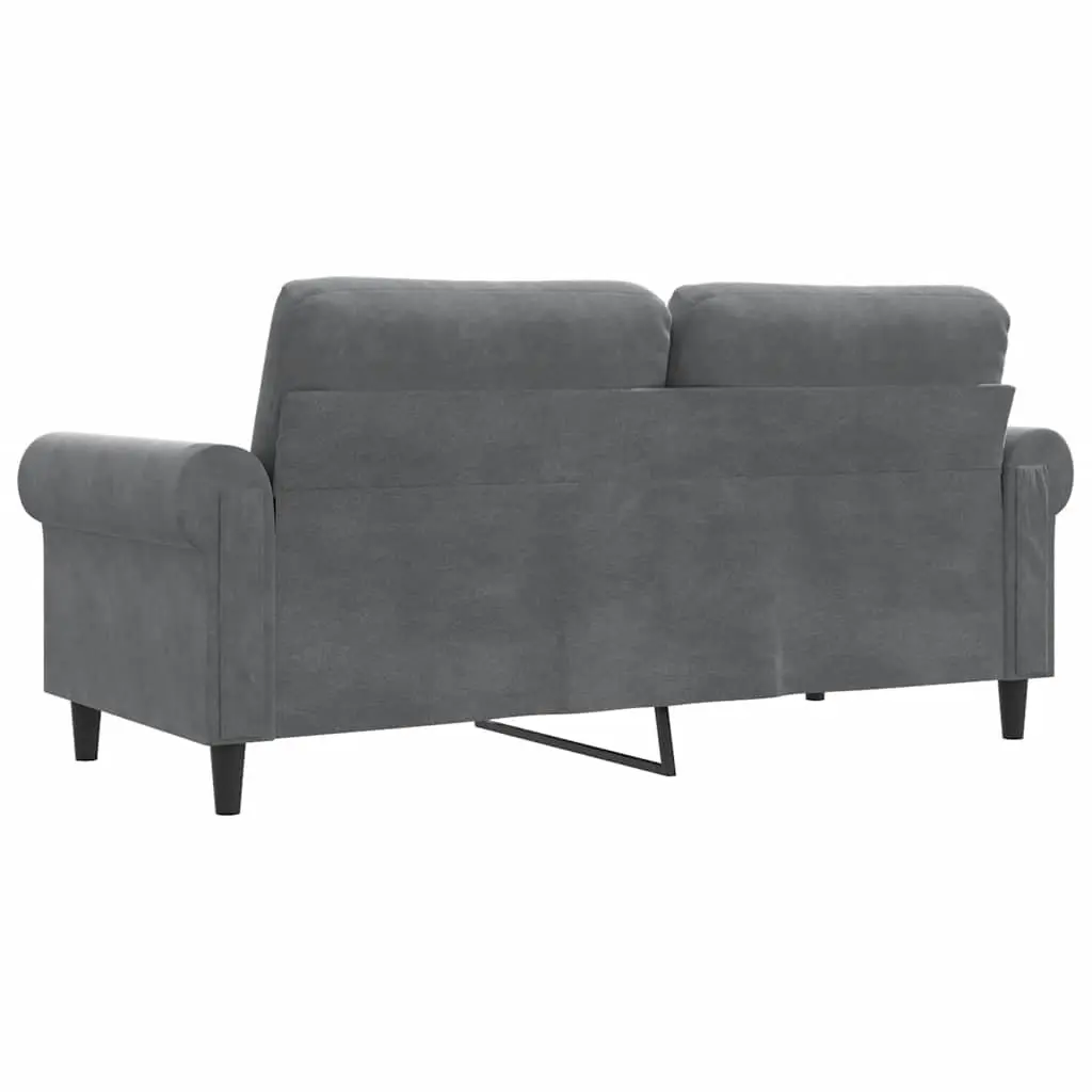 2-Seater Sofa Velvet 140cm Grey Modern Couch