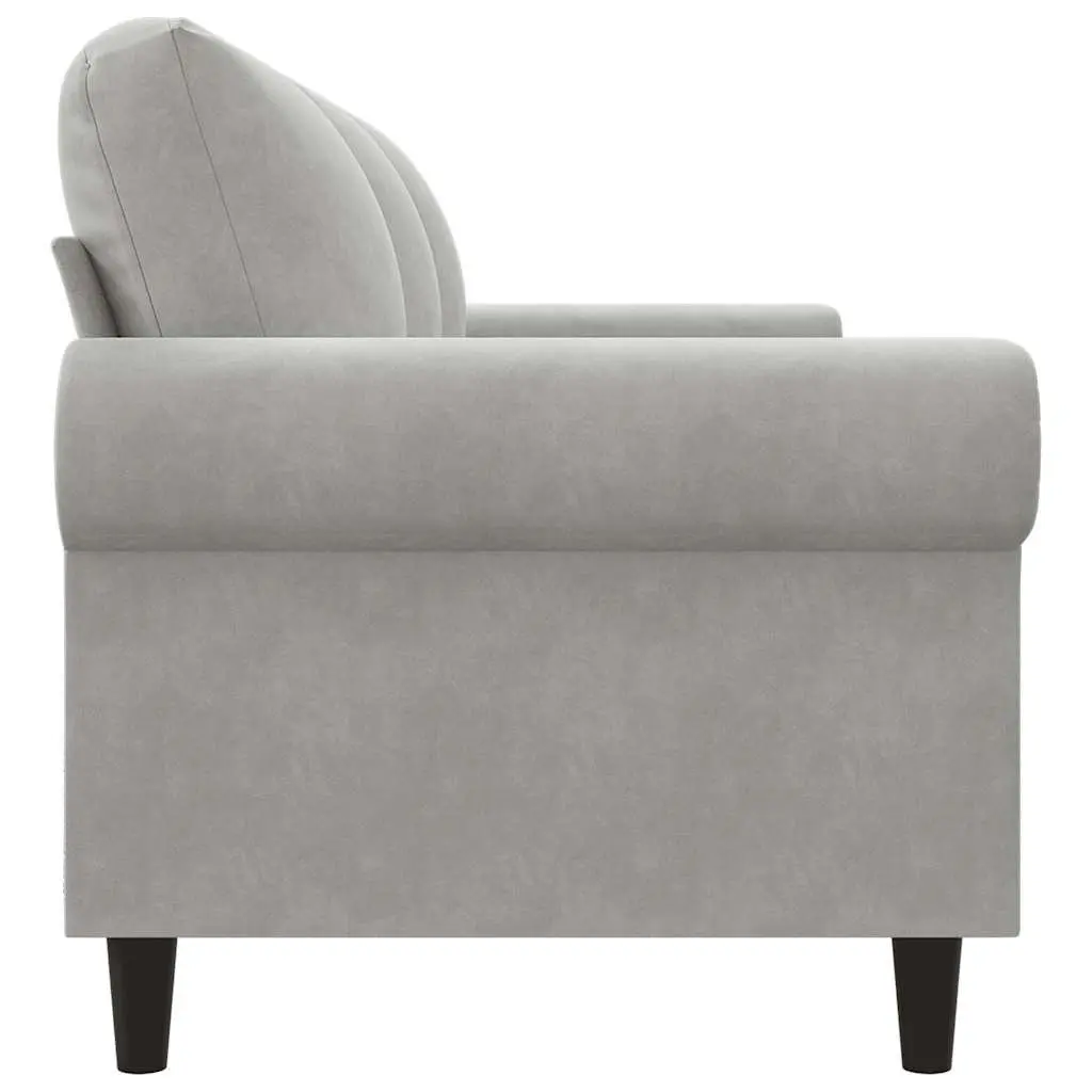 3-Seater Sofa Grey Velvet Living Room Couch Modern Design Comfortable Furniture