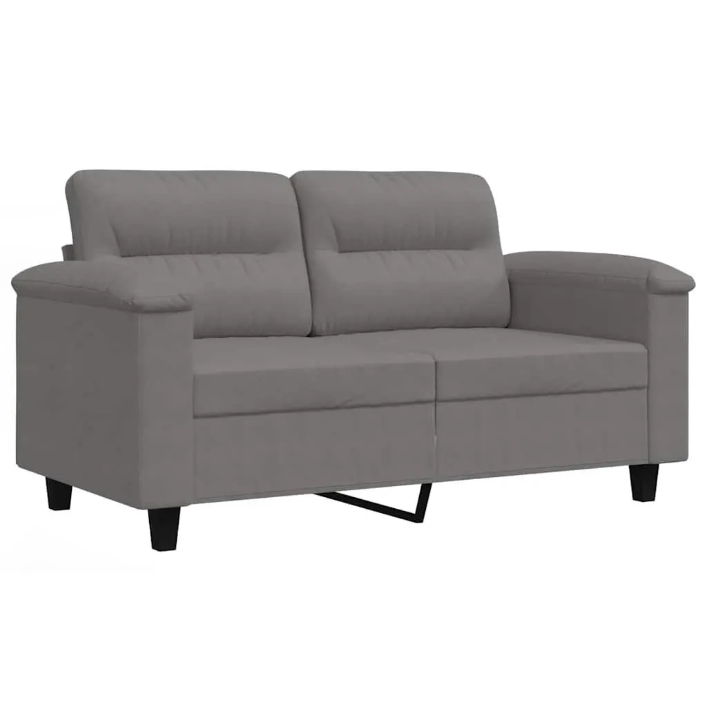 2-Seater Sofa in Grey Microfibre 120cm