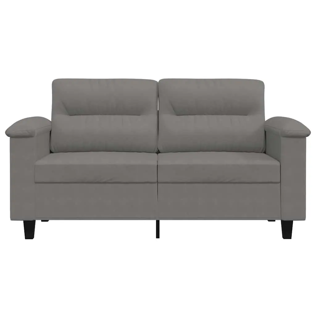 2-Seater Sofa in Grey Microfibre 120cm