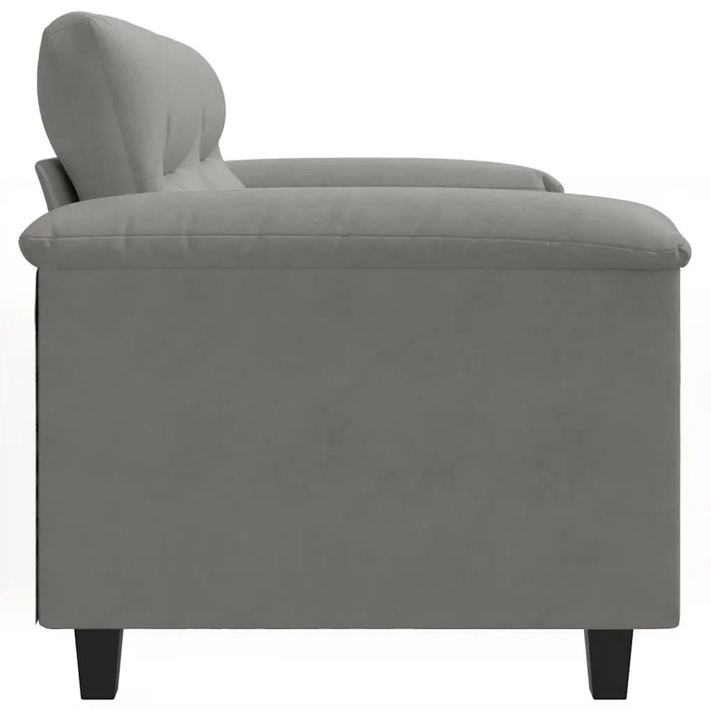 2-Seater Sofa in Grey Microfibre 120cm