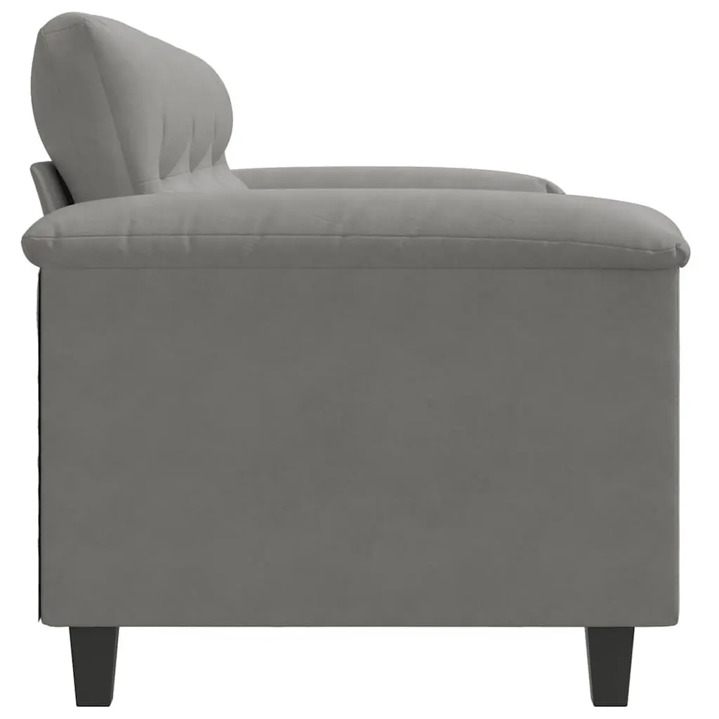 Grey Microfibre 3-Seater Sofa for Living Rooms