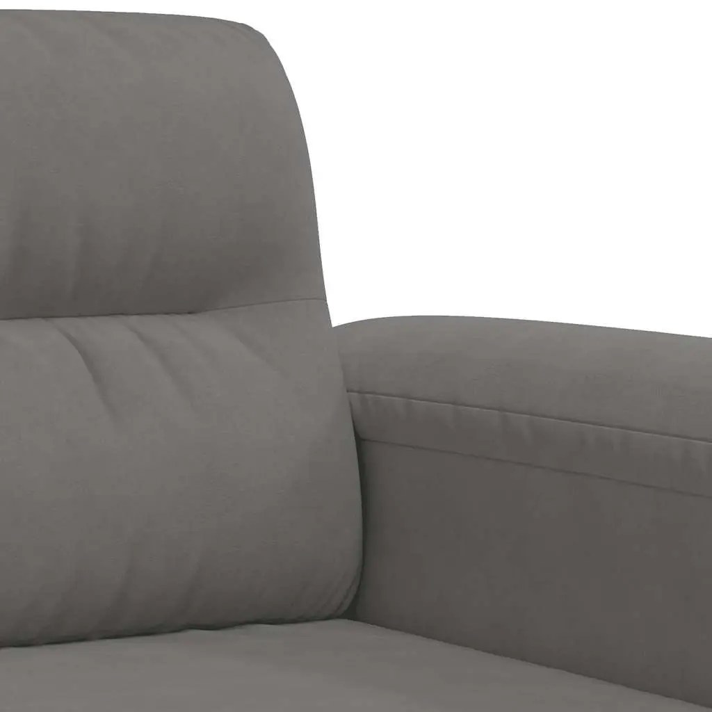 Grey Microfibre 3-Seater Sofa for Living Rooms