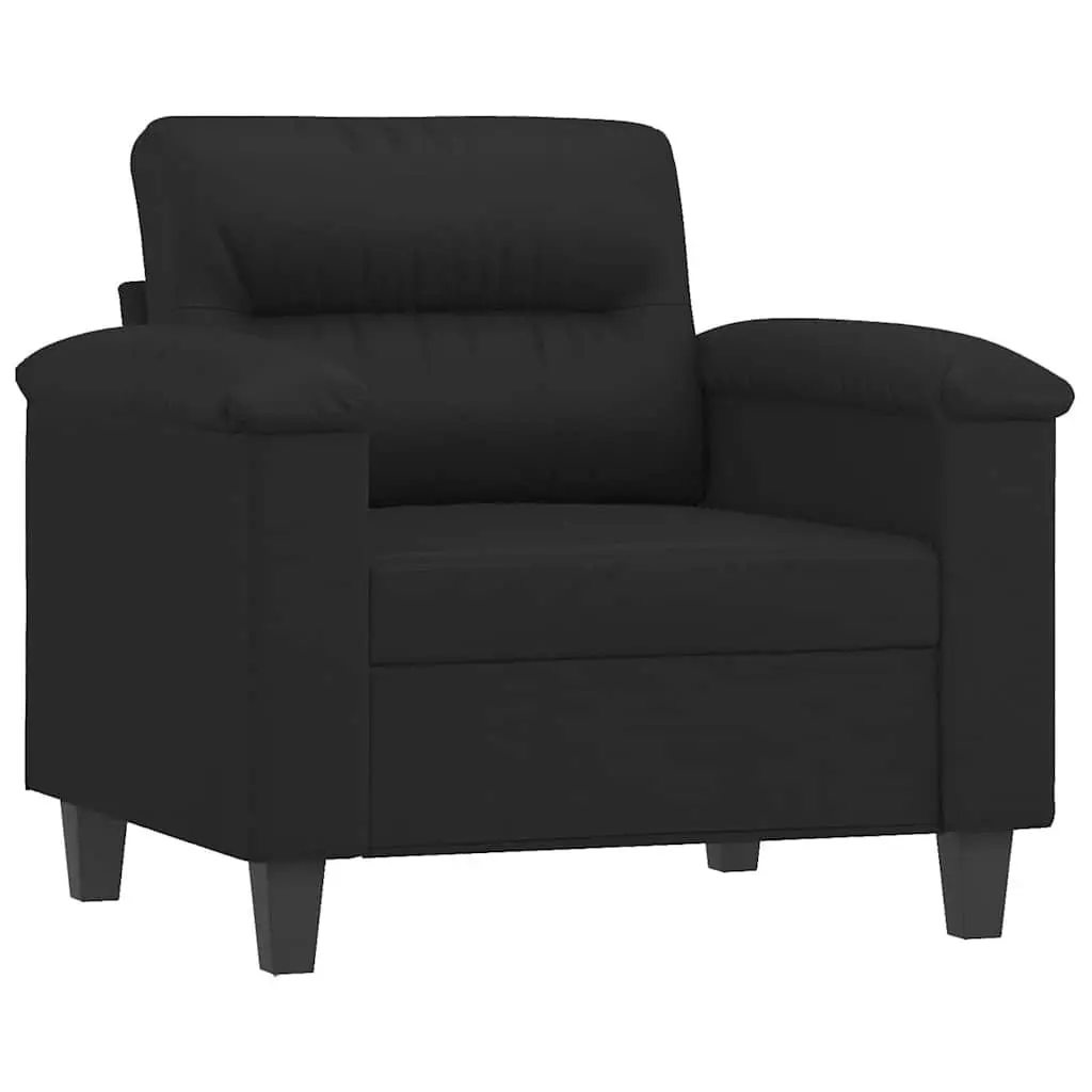 Black Sofa Chair 60cm Modern Faux Leather Armchair
