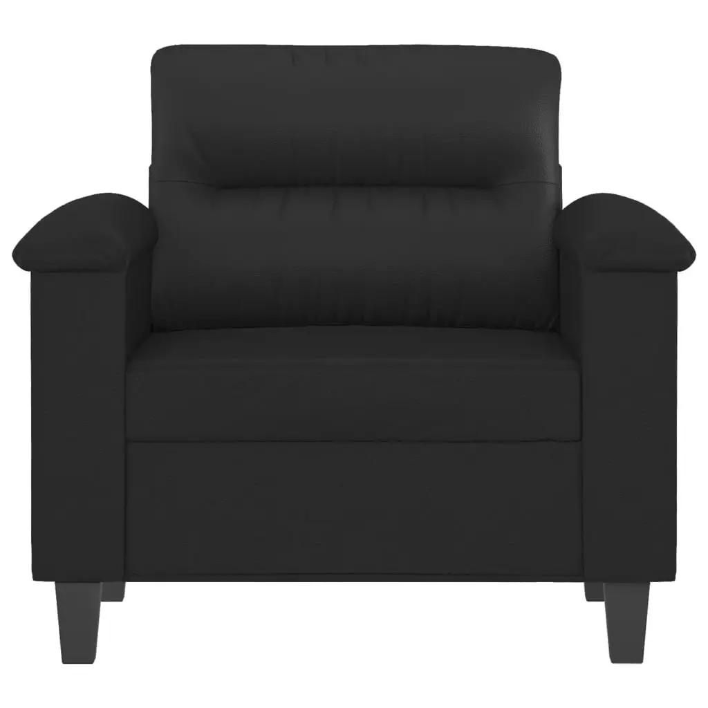 Black Sofa Chair 60cm Modern Faux Leather Armchair