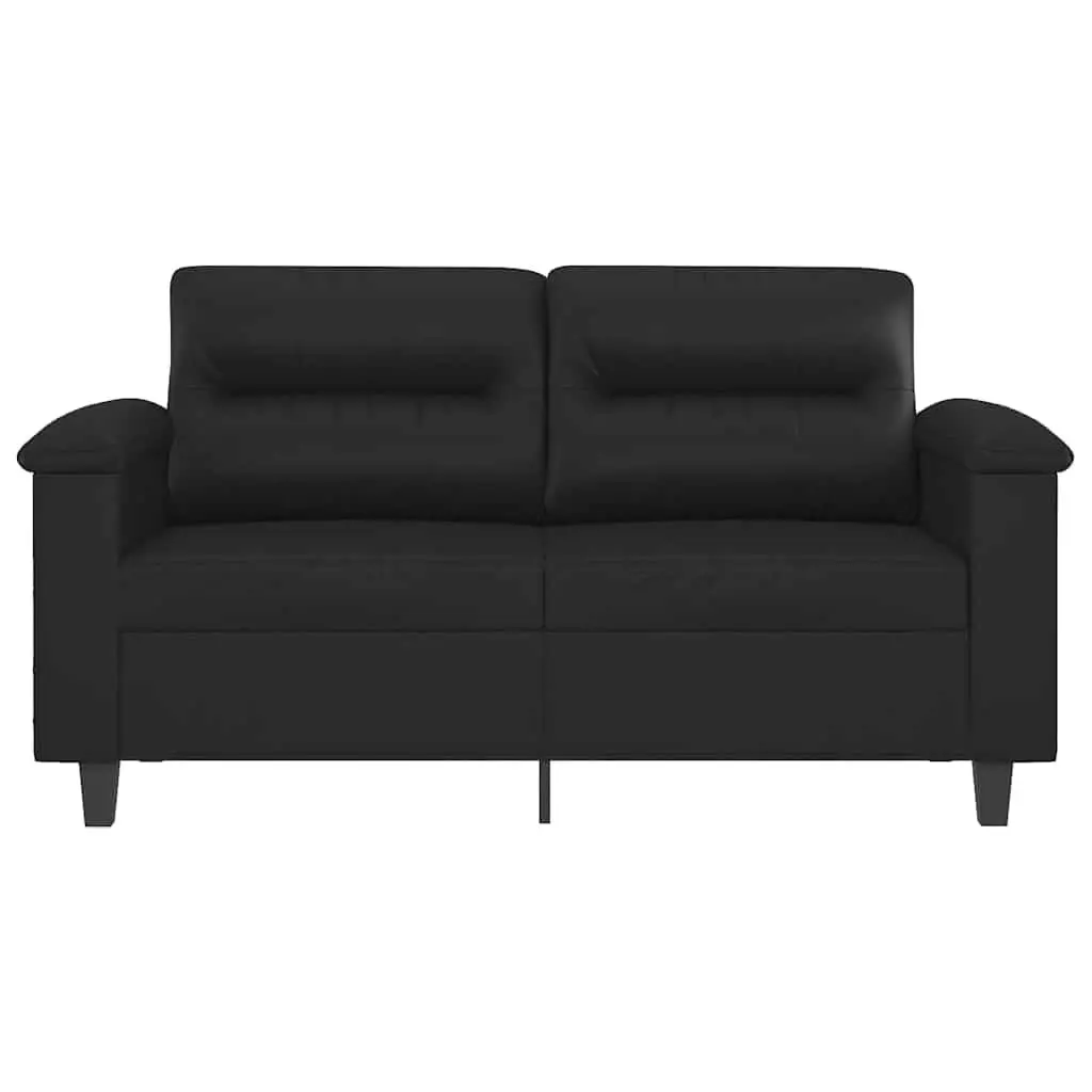Black 2-Seater Sofa 120cm Durable Modern Couch
