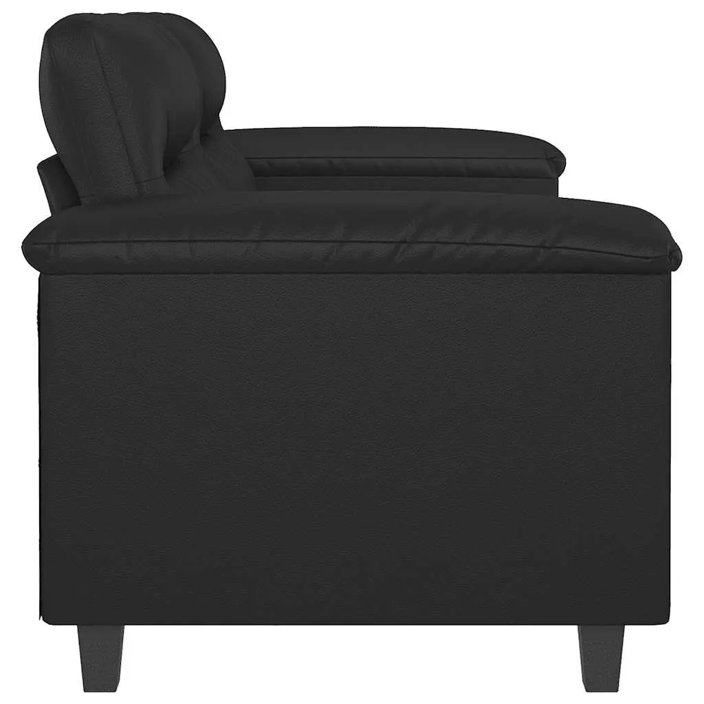 Black 2-Seater Sofa 120cm Durable Modern Couch