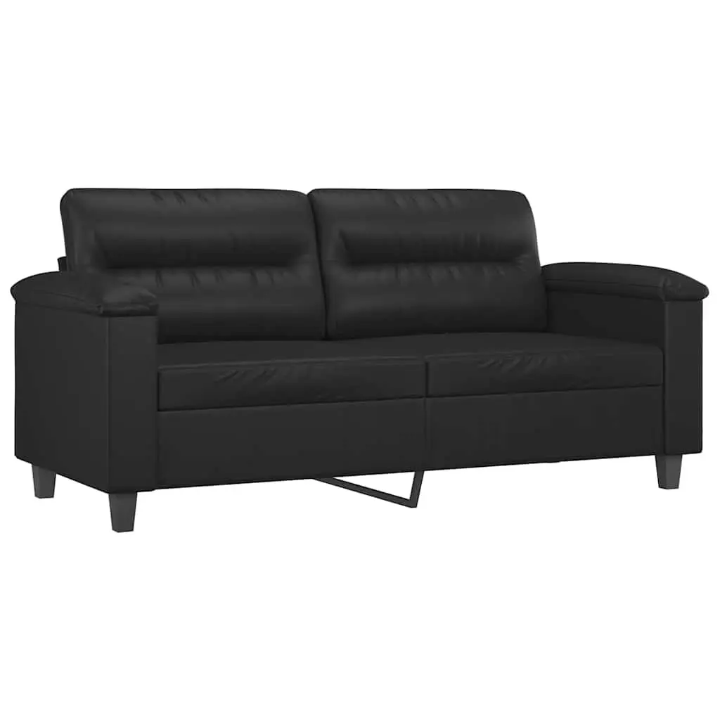 2-Seater Sofa Black 140cm Modern Living Room Couch Lounge Furniture