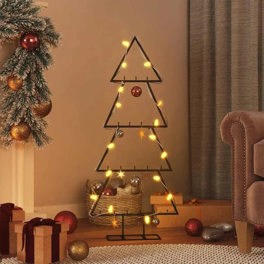 Black Metal Christmas Tree Frame 90cm