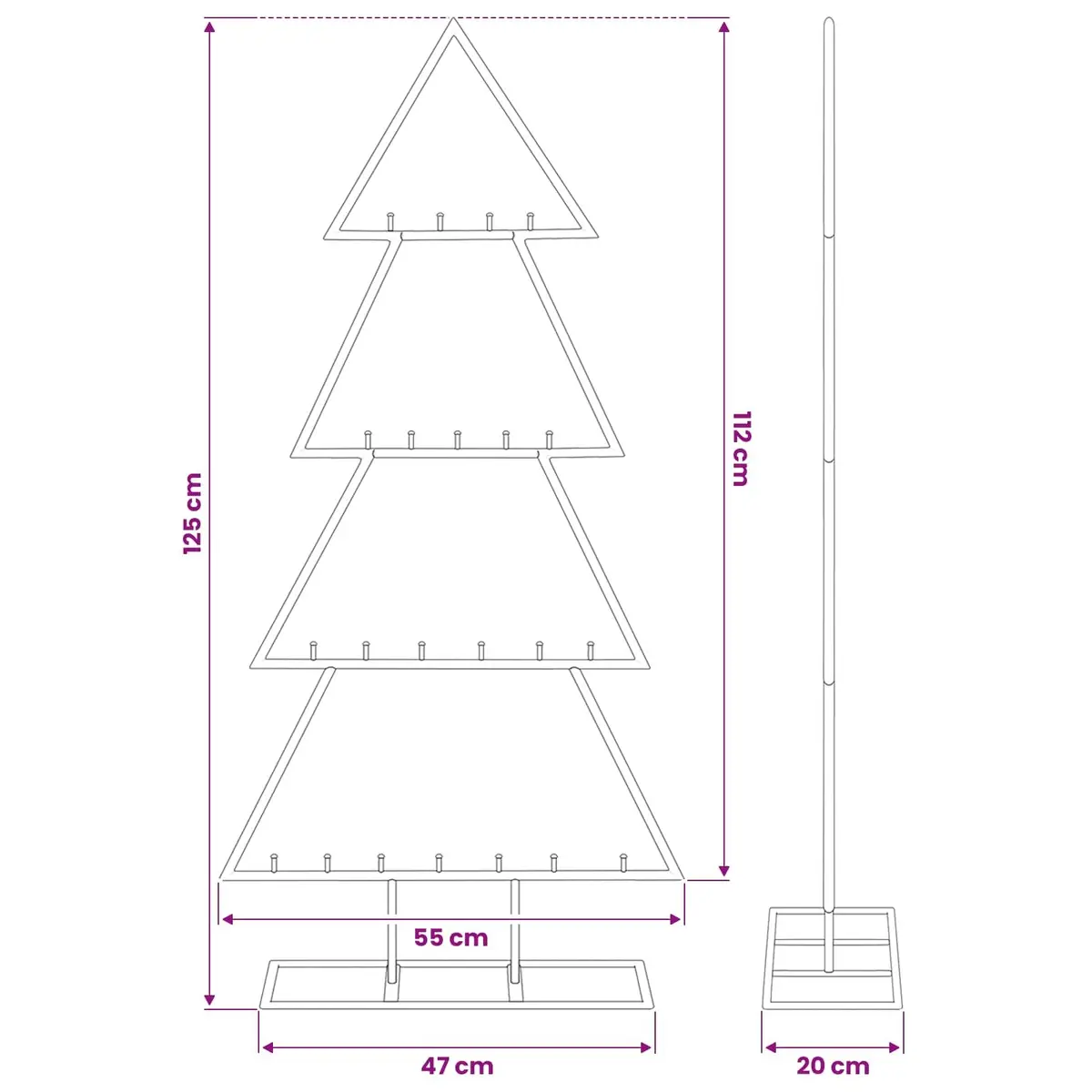 Metal Christmas Tree Frame 125cm for DIY Decor