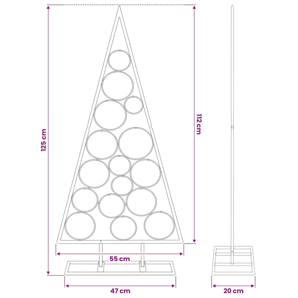 Metal Christmas Tree Frame Steel 125cm Black