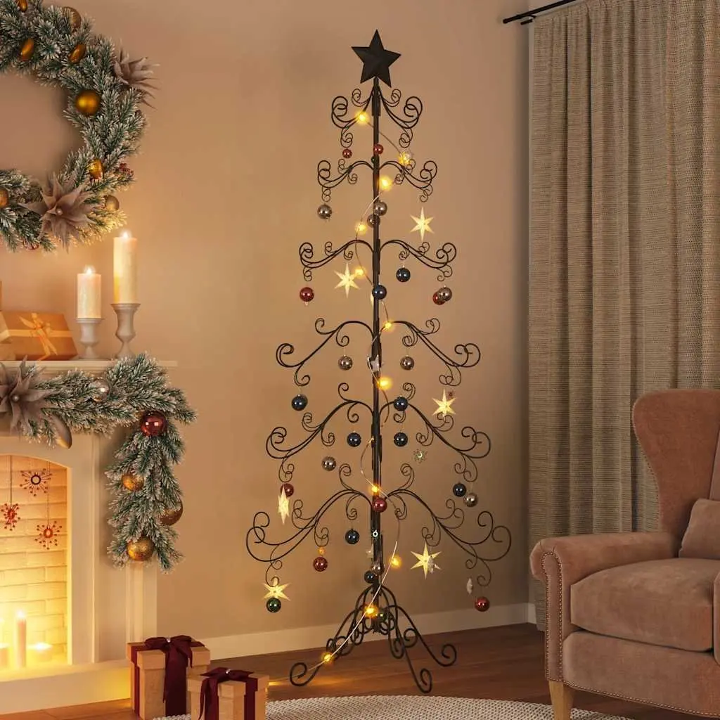 Metal Christmas Tree Frame Steel 215cm Black