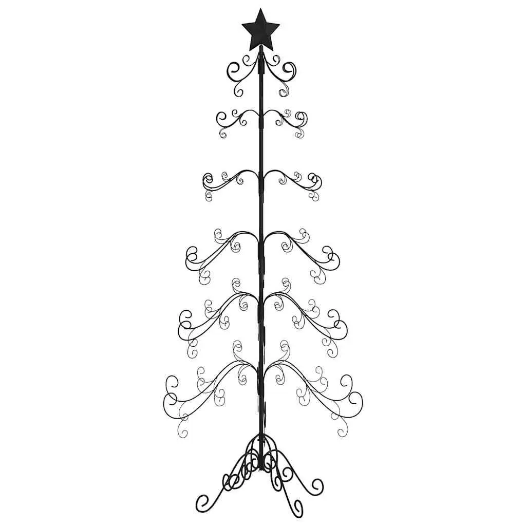 Metal Christmas Tree Frame Steel 215cm Black