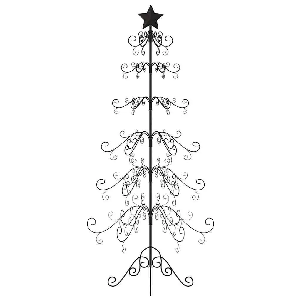 Metal Christmas Tree Frame Steel 215cm Black
