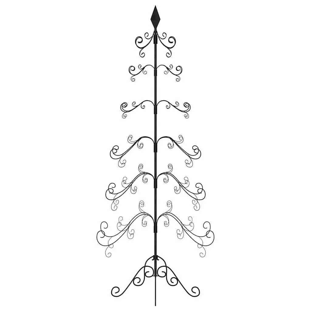 Metal Christmas Tree Frame Steel 215cm Black