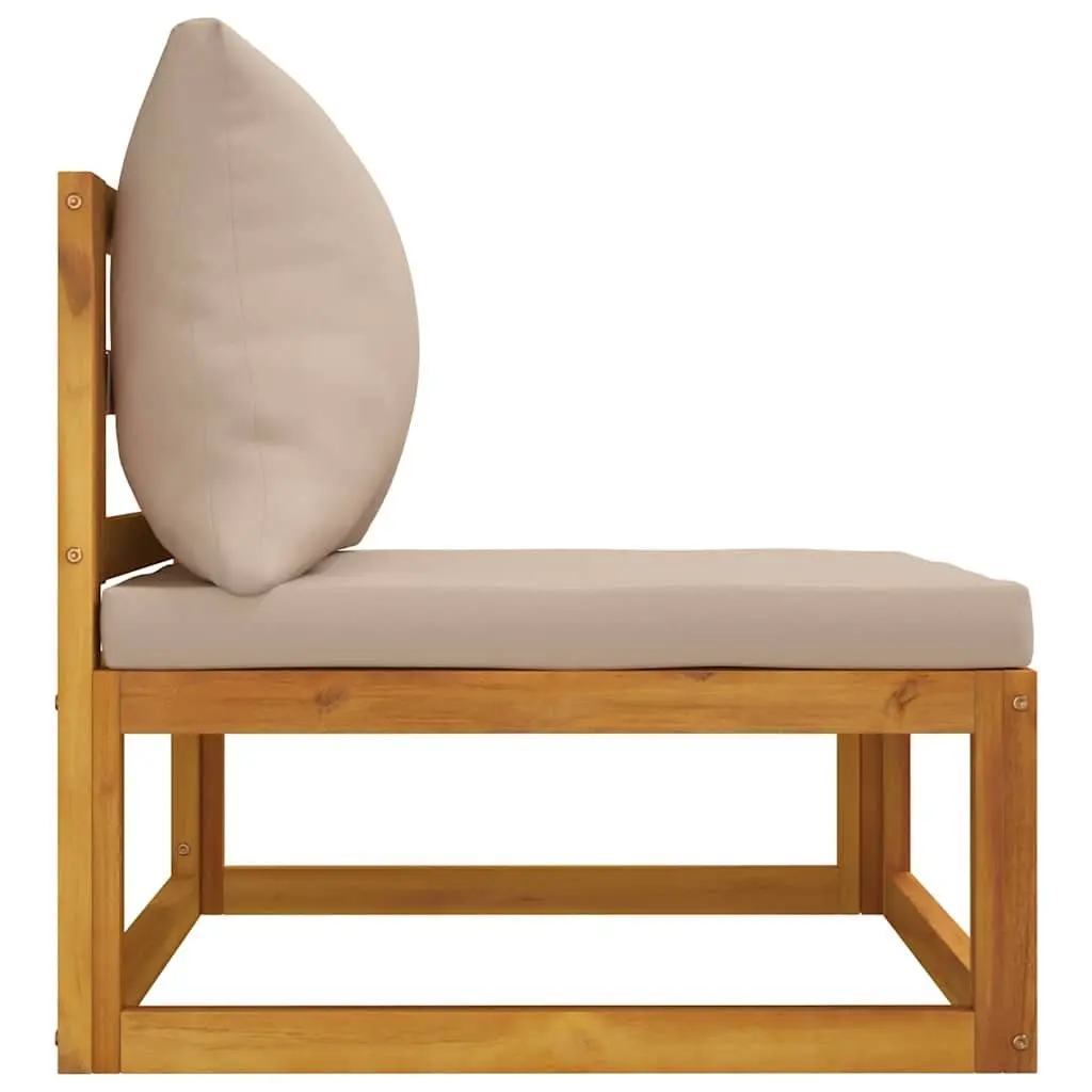2 Piece Garden Sofa Set Solid Acacia Wood Taupe with Cushions Coffee Table