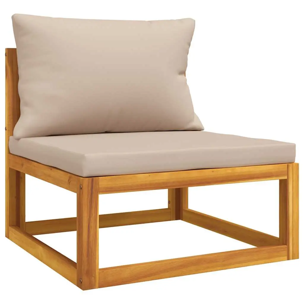 Outdoor Modular Middle Sofa with Taupe Cushions