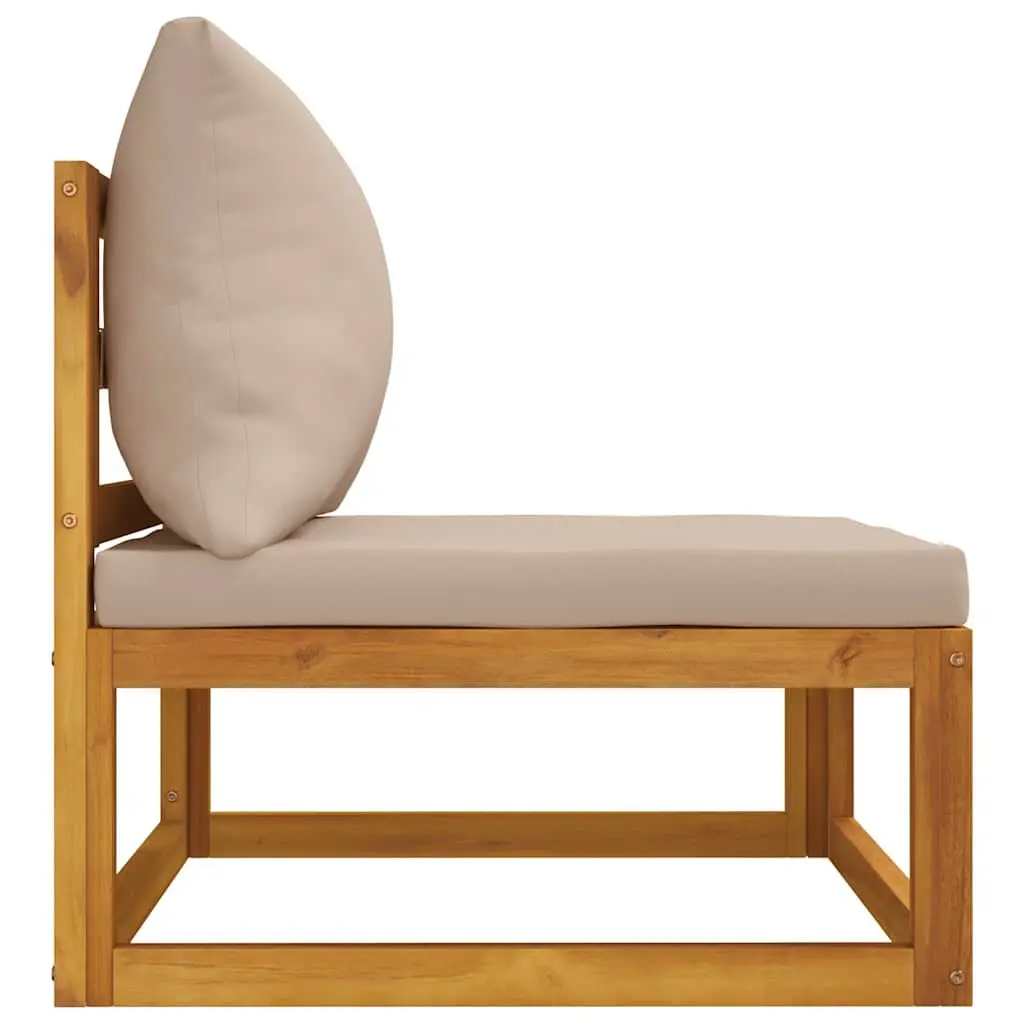 Outdoor Modular Middle Sofa with Taupe Cushions
