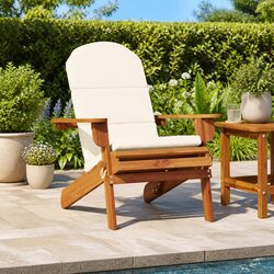Solid Acacia Wood Adirondack Garden Chair with Cushions