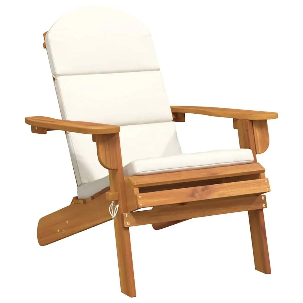 Adirondack Chair Solid Acacia Wood Foldable Outdoor Lounge Seat Brown