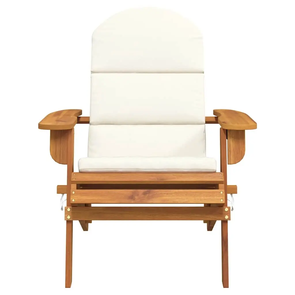 Adirondack Chair Solid Acacia Wood Foldable Outdoor Lounge Seat Brown