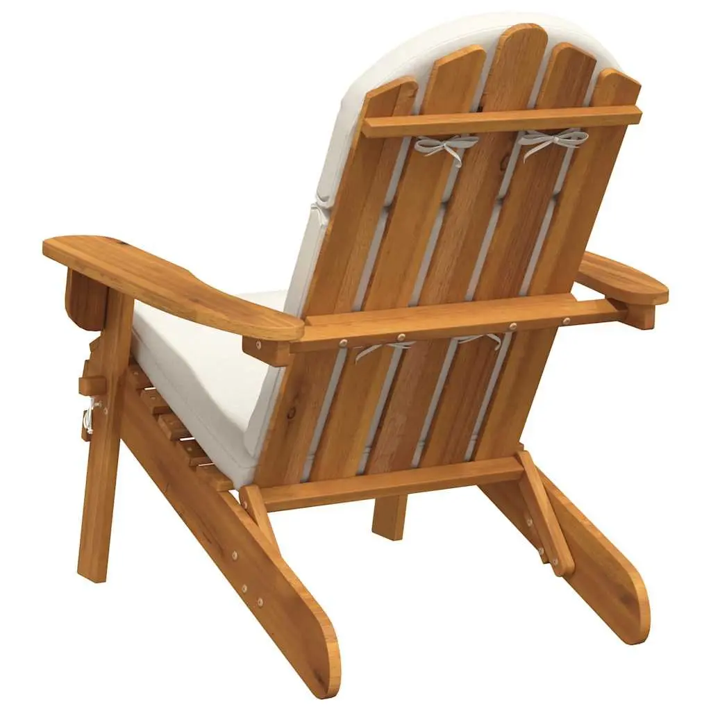 Adirondack Chair Solid Acacia Wood Foldable Outdoor Lounge Seat Brown