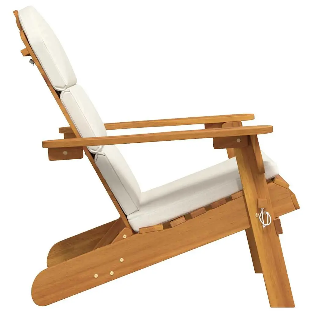 Adirondack Chair Solid Acacia Wood Foldable Outdoor Lounge Seat Brown