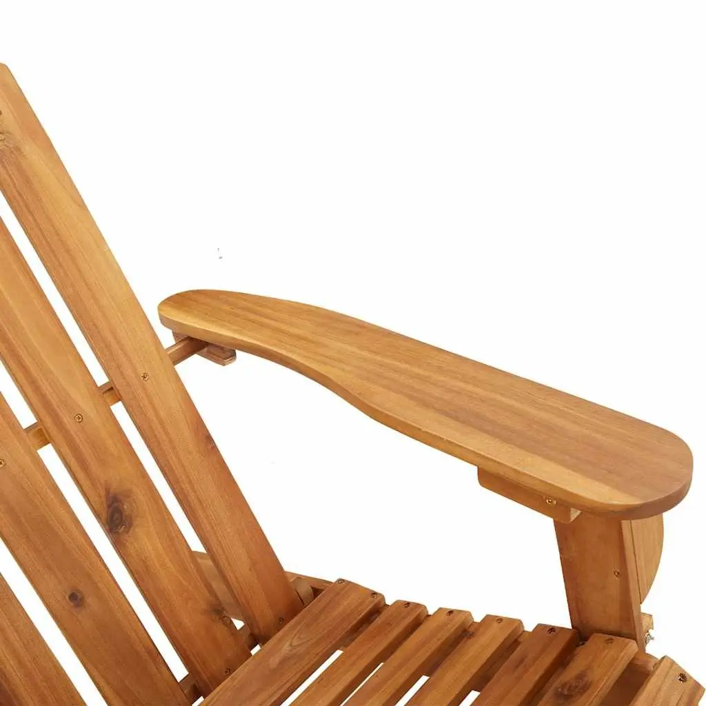 Adirondack Chair Solid Acacia Wood Foldable Outdoor Lounge Seat Brown