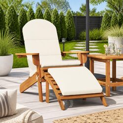 Solid Acacia Wood Adirondack Garden Chair Footrest