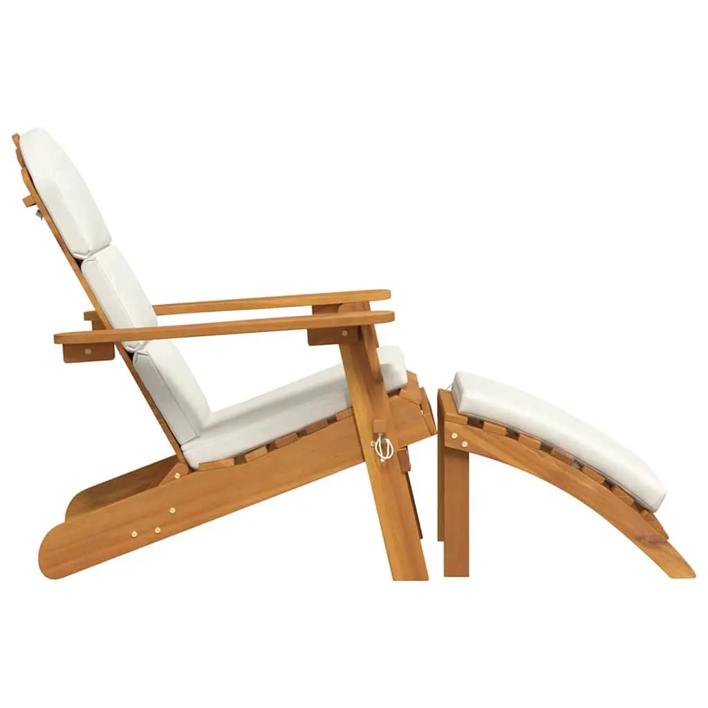 Adirondack Chair Solid Acacia Wood Outdoor Lounger Brown