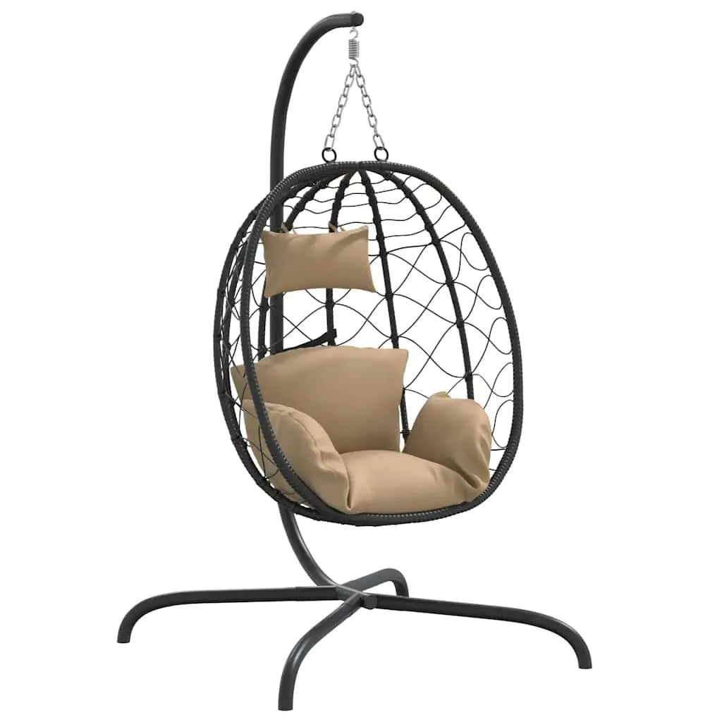 Hanging Egg Chair Rattan Taupe