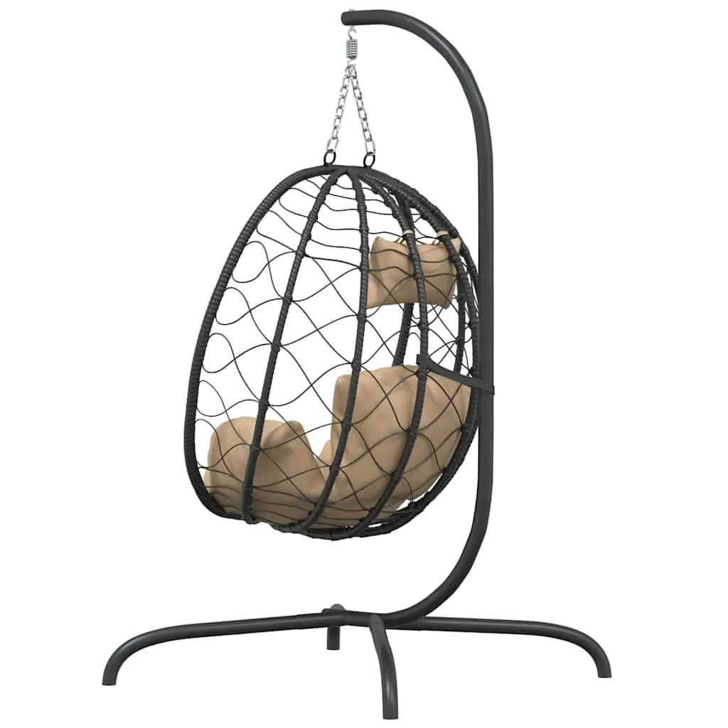 Hanging Egg Chair Rattan Taupe