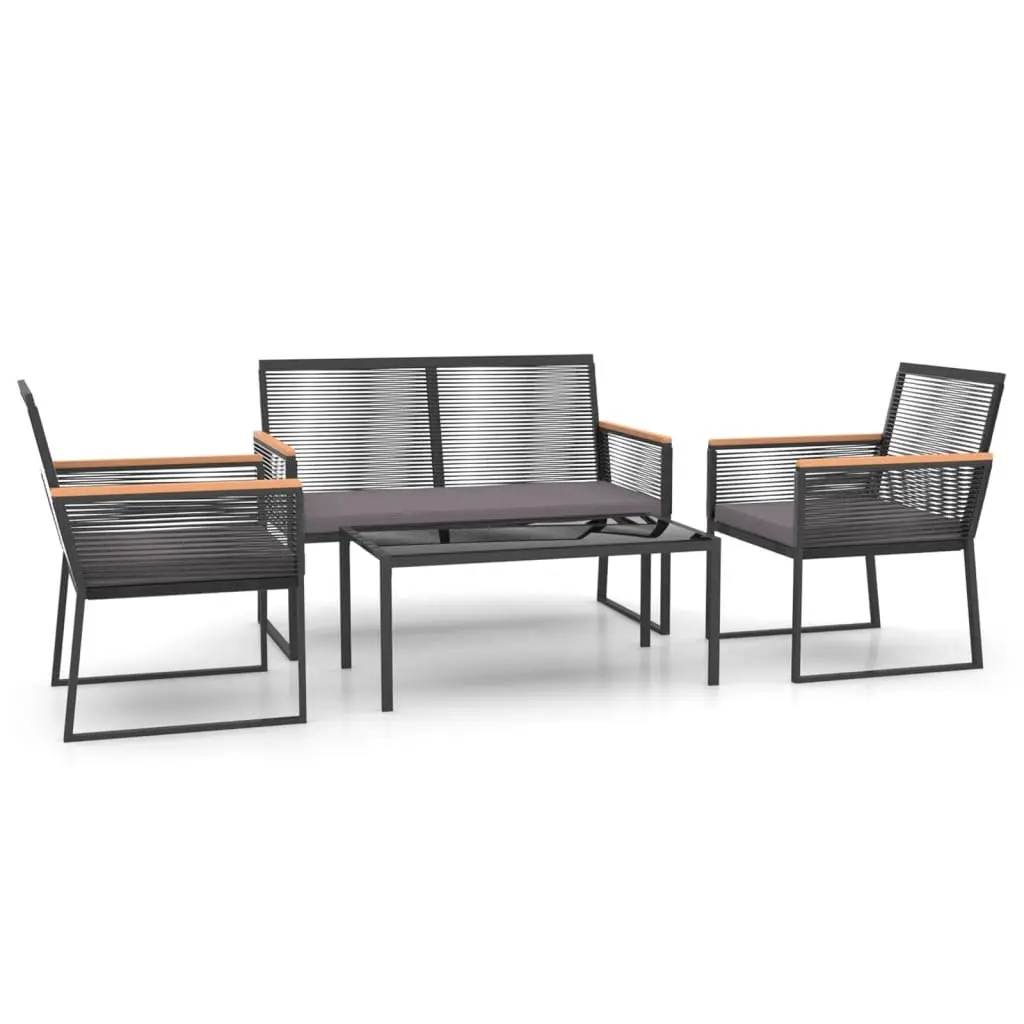 4-Piece Outdoor Garden Lounge Set with Padded Cushions