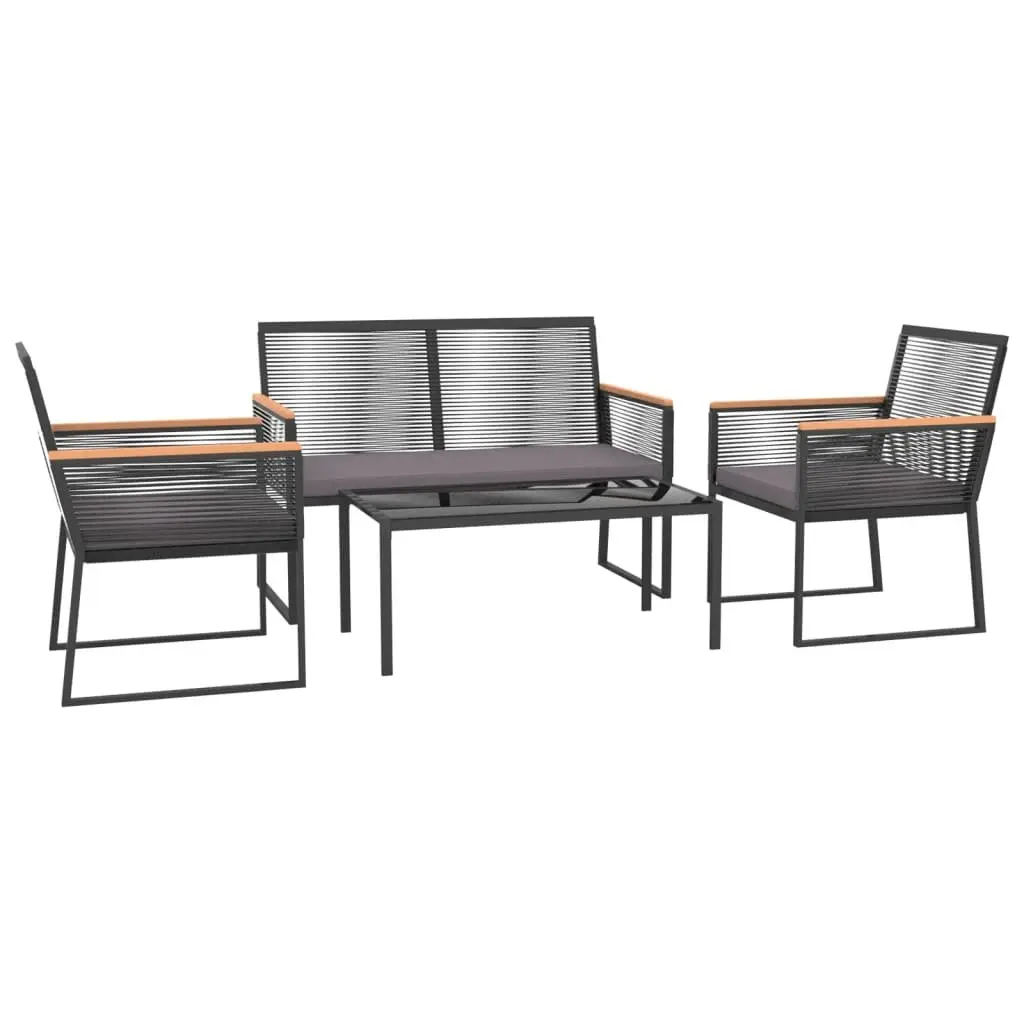 4-Piece Outdoor Garden Lounge Set with Padded Cushions