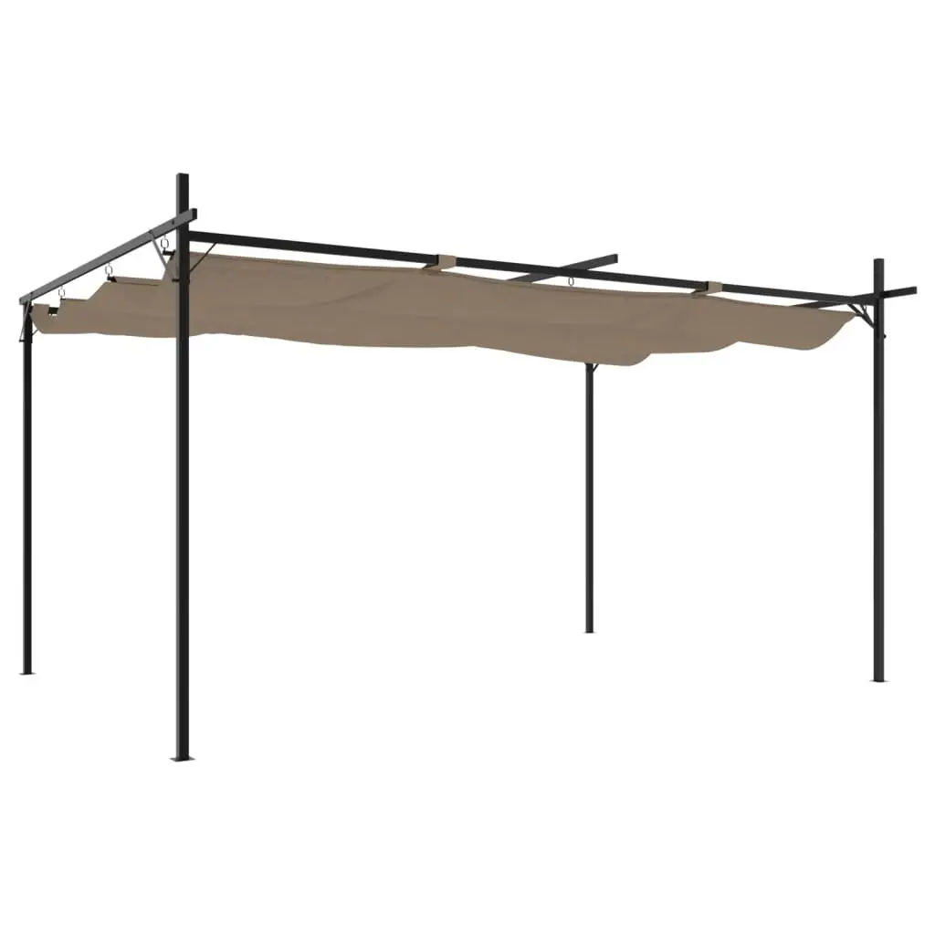 Taupe Pergola with Retractable Roof