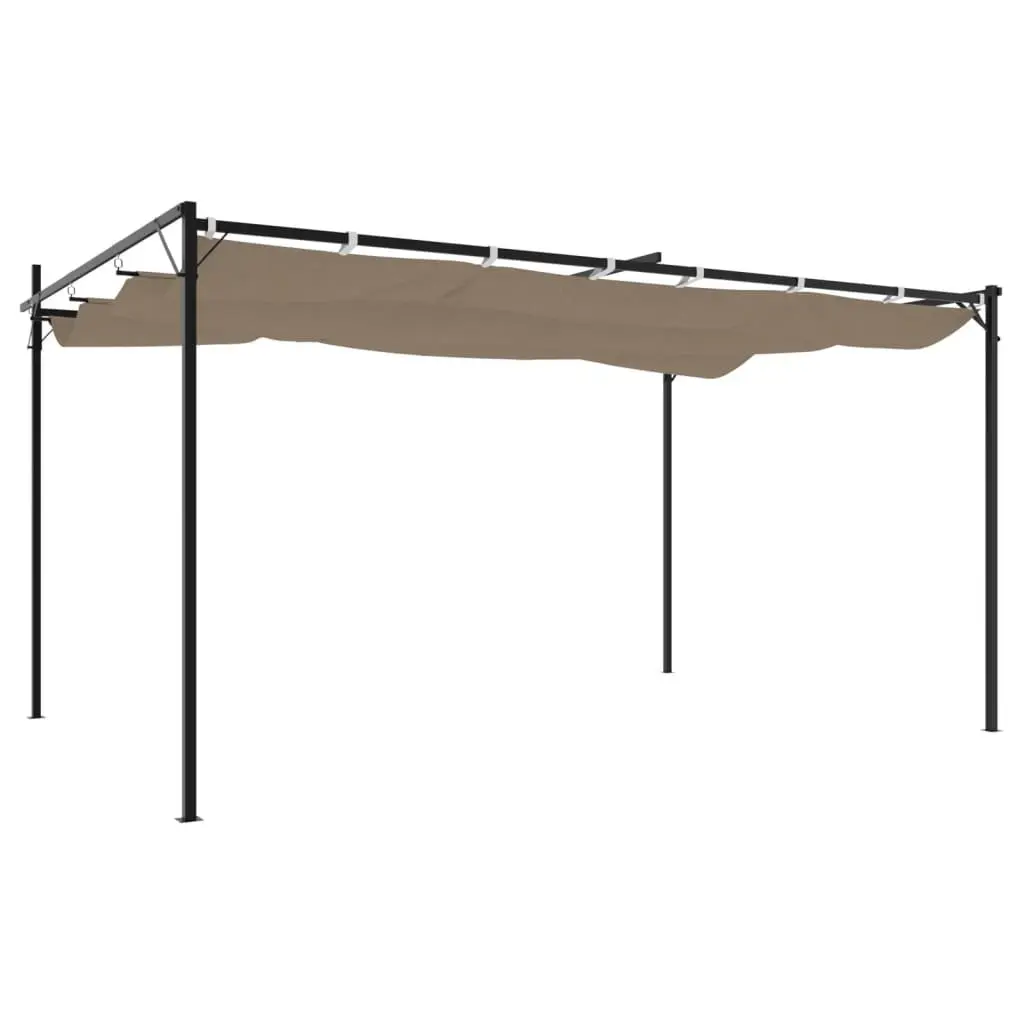 Taupe Pergola with Retractable Roof