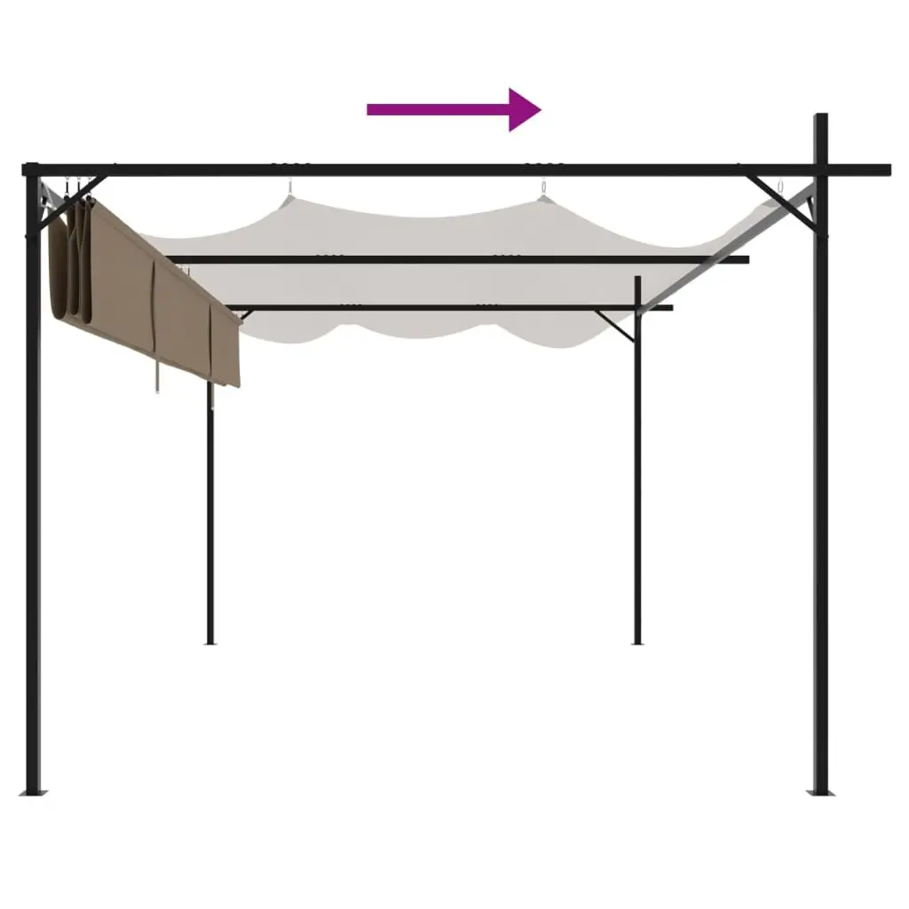 Taupe Pergola with Retractable Roof