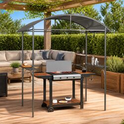 Premium BBQ Gazebo with Steel Frame and Side Shelves