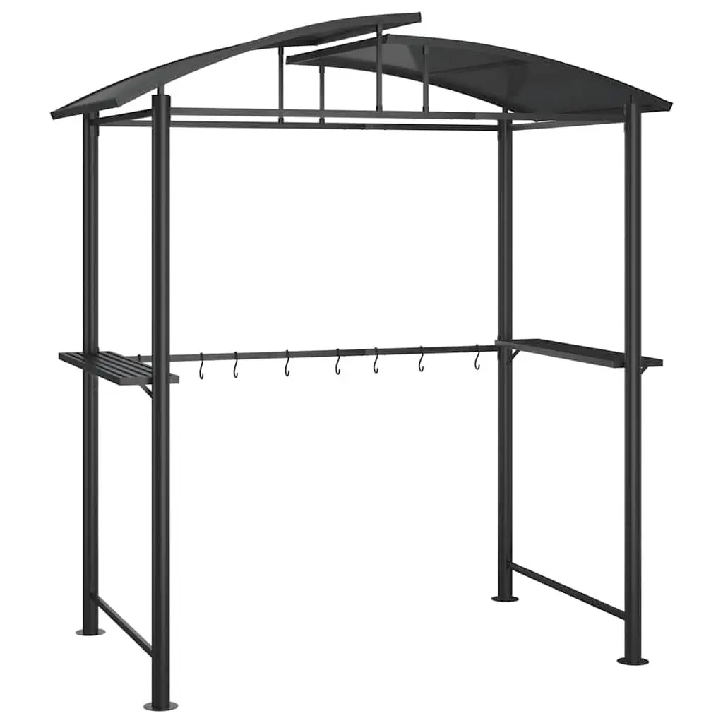 BBQ Gazebo Steel Frame PC Board Roof 210x114x230cm Anthracite