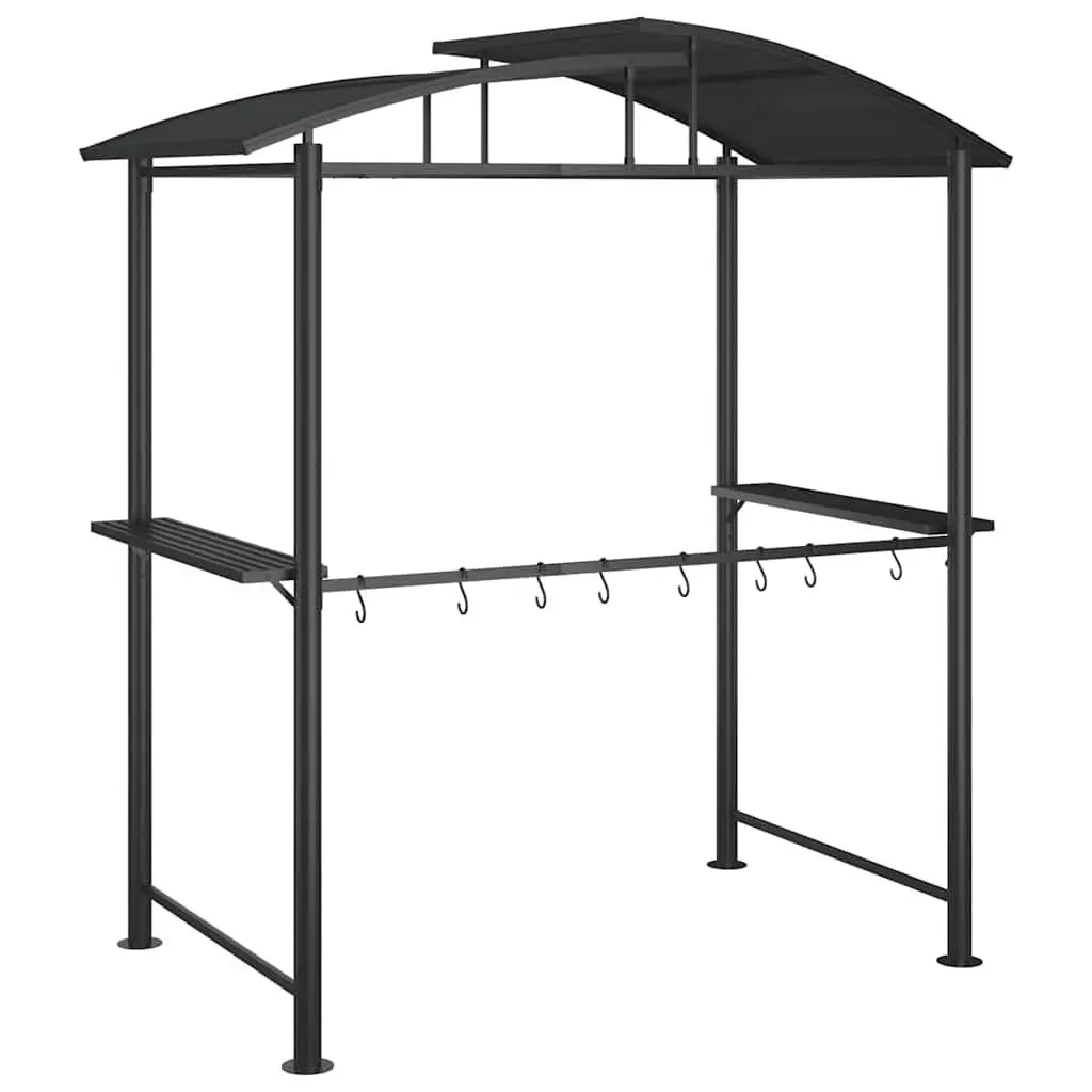 BBQ Gazebo Steel Frame PC Board Roof 210x114x230cm Anthracite