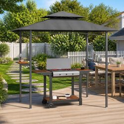 Durable BBQ Gazebo with Shelves in Anthracite 240x150x243 cm