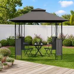 Sturdy Outdoor Gazebo with Double-Tiered Roof 300x300x270cm